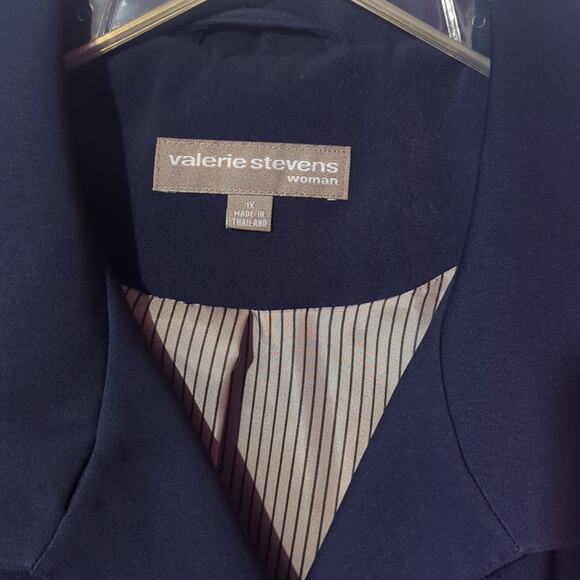 NWT Valerie Stevens 1X Premium Navy Blue Classic Trench Coat - Picture 5 of 8
